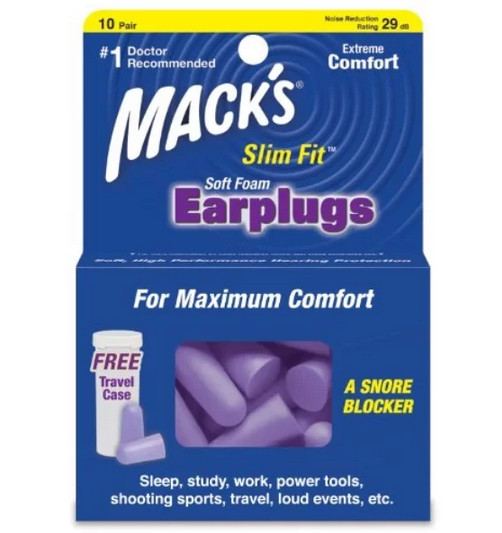 Macks SlimFit - Pack com 10 pares + Case de plástico (Protetores Auriculares)
