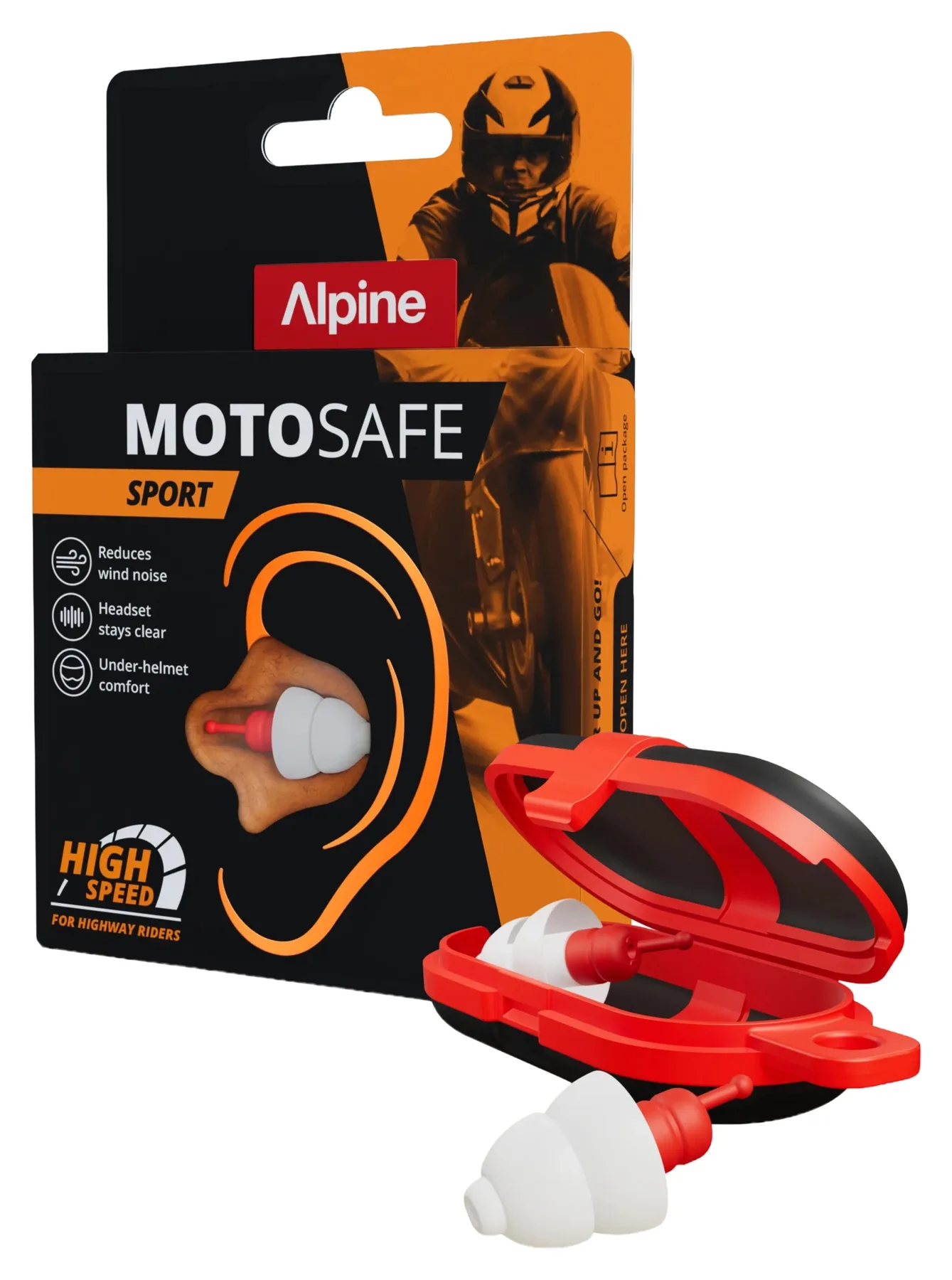 Alpine MotoSafe Sport — protetor auricular para alta velocidade