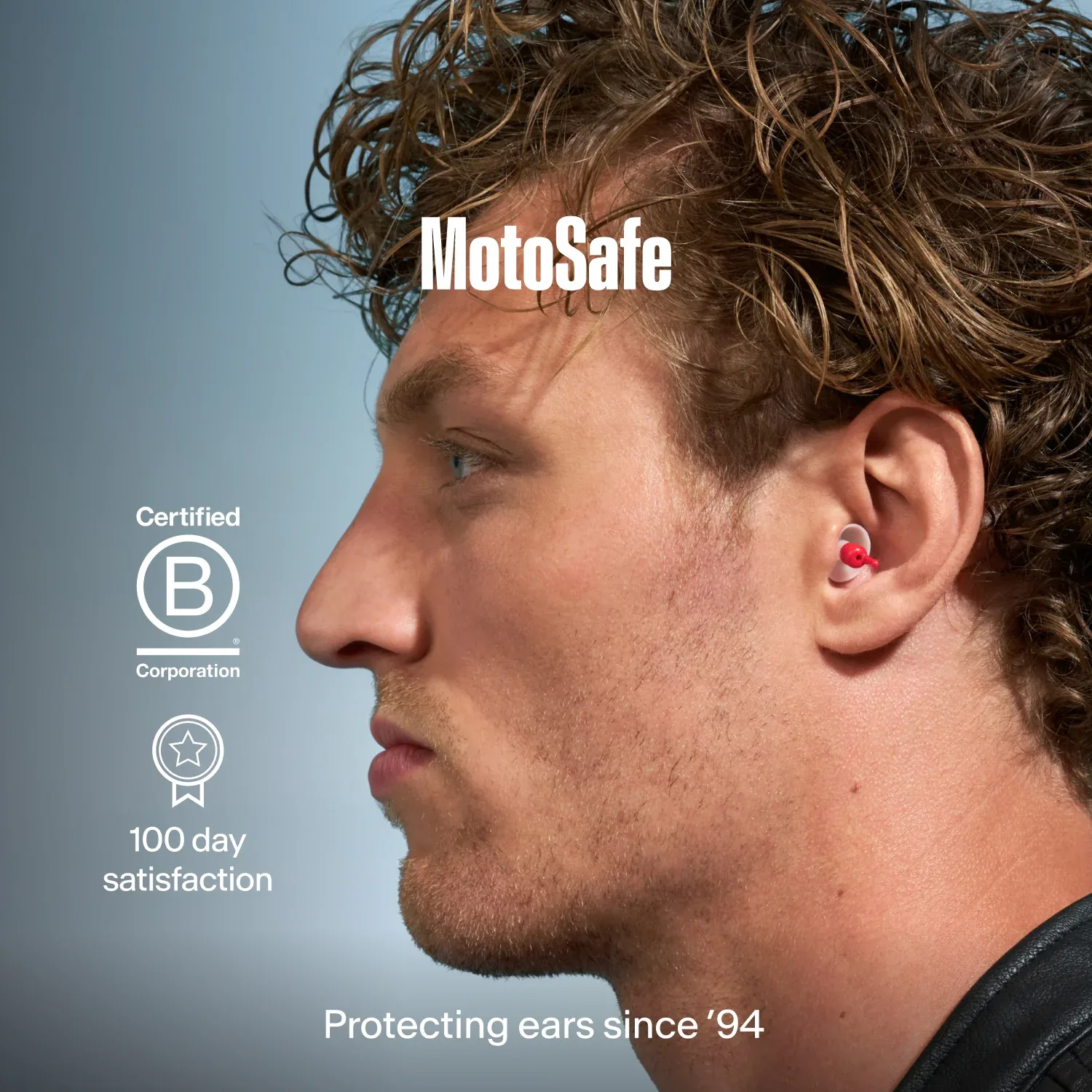 Alpine MotoSafe Sport colocado no ouvido