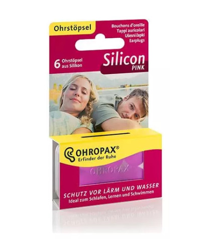 Ohropax Silicon Pink - 3 Pares - Água, ruído e vento