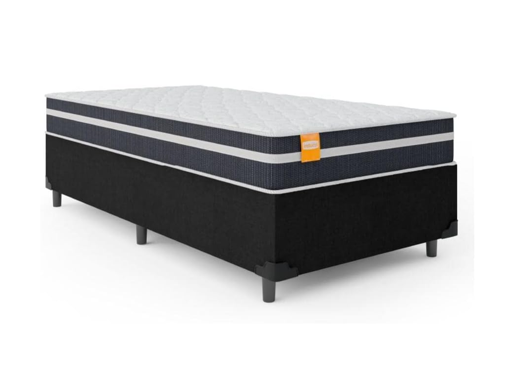 Cama Box Solteiro Qatar com Colchão de Molas - Até 150Kg