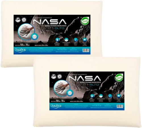 Kit 2 Travesseiros Nasa Duoflex - Perfil Alto