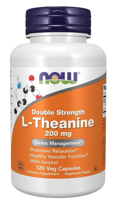 L-Teanina Now Foods 200mg - Extra Forte - 120 Cápsulas de Rápida Absorção - Ideal para ansiedade e estresse