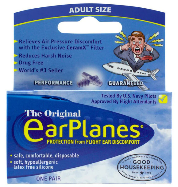 EarPlanes The Original (Adulto) - Para proteção dos ouvidos em viagens de avião
