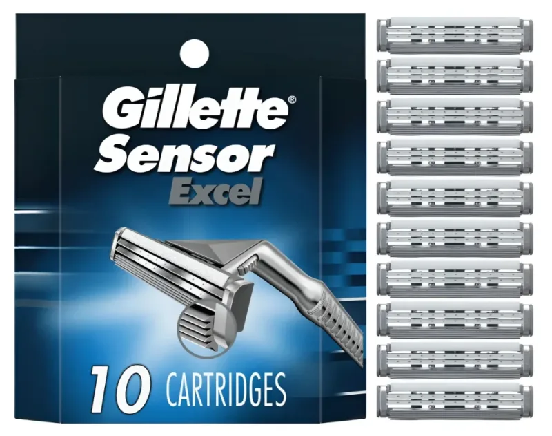 Lâminas de Barbear Gillette Sensor Excel - 10 Unidades